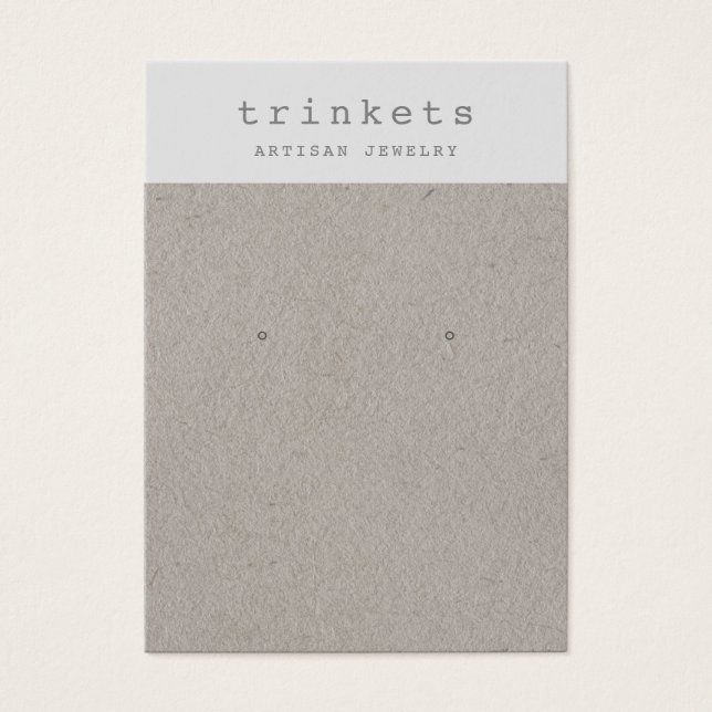 Einfache Kraft Earring Juwelier Display Card (Vorderseite)