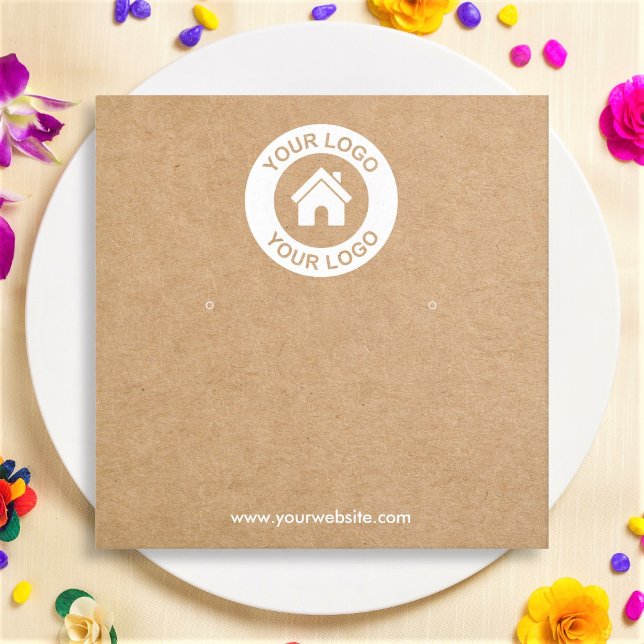 Einfache Kraft Paper Earring Juwelier Display Card Quadratische Visitenkarte (Von Creator hochgeladen)