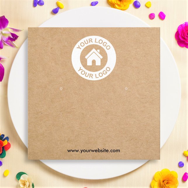 Einfache Kraft Paper Earring Juwelier Display Card Quadratische Visitenkarte (Von Creator hochgeladen)