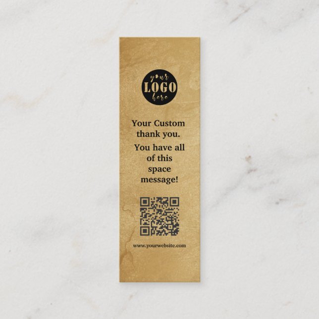 Einfache Kraft Paper Lesezeichen Card Mini Visitenkarte (Vorderseite)