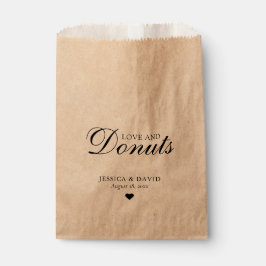 Einfache Kraft Paper Liebe und Donuts Hochzeit Geschenktütchen