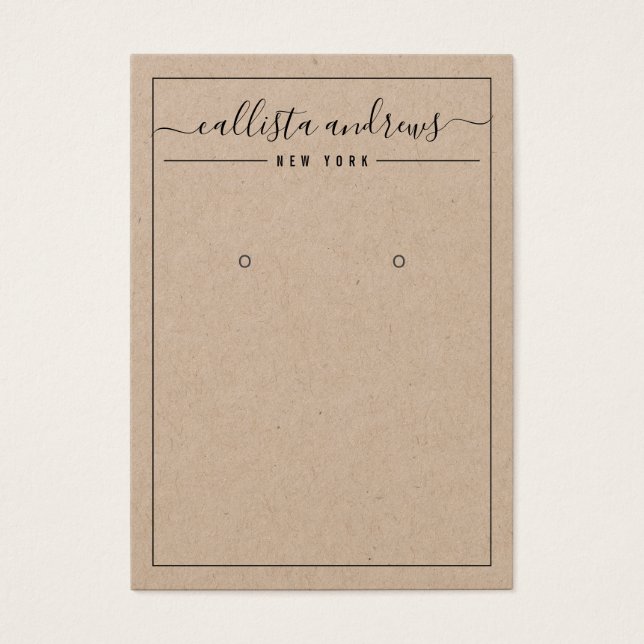 Einfache Kraft-Papier-Kurve Ohrring-Display-Karte (Vorderseite)