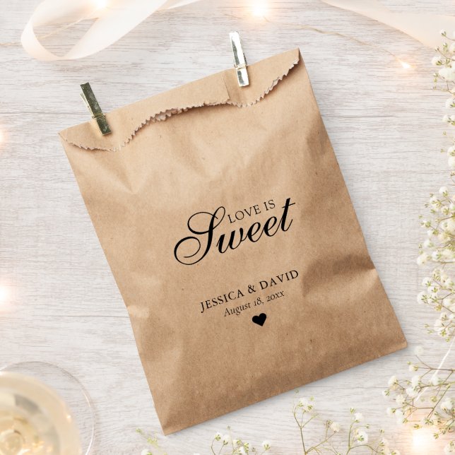 Einfache Kraft Papier Liebe ist Sweet Gastgeschenk Geschenktütchen (Ausgeschnitten)