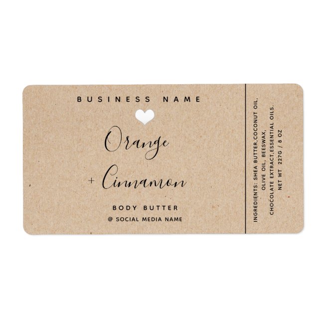 Einfache Krafttypografie Weißherz-Butter (Vorne)