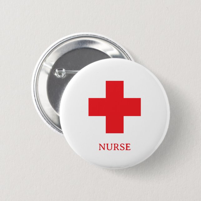 Einfache Krankenschwester & Erste Hilfe, Kreuz, Kr Button (Vorne & Hinten)