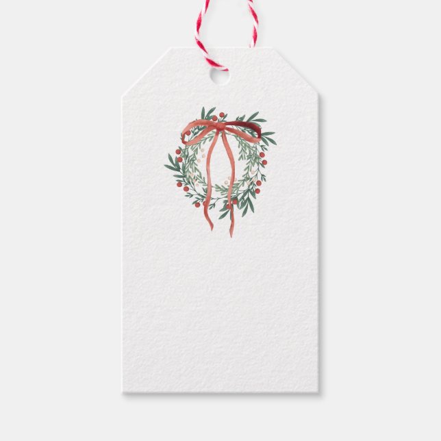 Einfache Kranz-Geschenkkarte Geschenkanhänger (Vorderseite)
