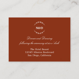 Einfache kranzrote Hochzeitsfeier Begleitkarte