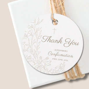Einfache Kreuz-Blumen-Dankeschön-Bestätigung Geschenkanhänger