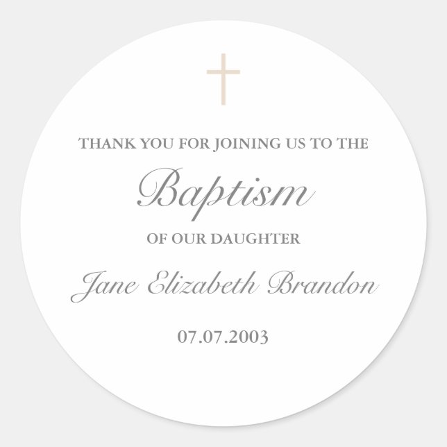 Einfache Kreuzaufkleber in Kaffee-Creme Runder Aufkleber