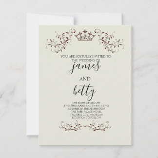 Einfache Krone Minimalistische Hochzeitseinladung Einladung