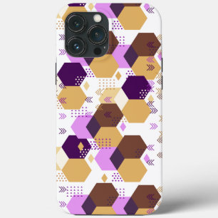 Einfache künstlerische lila und goldene geometrisc Case-Mate iPhone hülle