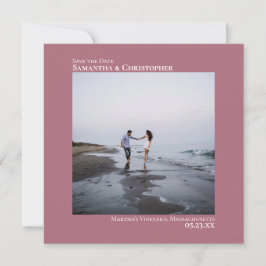Einfache Künstlerische Minimal Foto Dusty Rose Hoc Save The Date