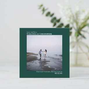 Einfache Künstlerische Minimal-Foto Emerald Green  Save The Date