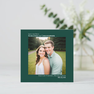 Einfache Künstlerische Minimal-Foto Emerald Green Save The Date