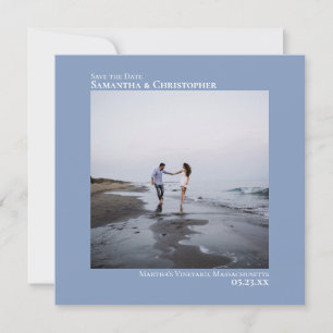 Einfache Künstlerische Minimal Square Foto Blue We Save The Date