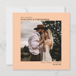Einfache Künstlerische Minimale Foto Coral Peach H Save The Date