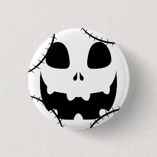 Einfache Kürbisgesicht Halloween-Jack-o-Laternen Button