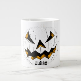 Einfache Kürbisgesicht Halloween-Jack-o-Laternen Jumbo-Tasse