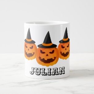 Einfache Kürbisgesicht Halloween-Jack-o-Laternen Jumbo-Tasse