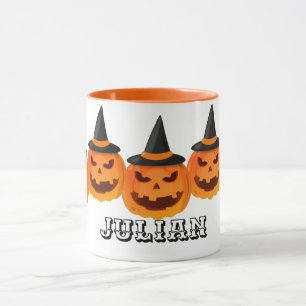 Einfache Kürbisgesicht Halloween-Jack-o-Laternen Tasse