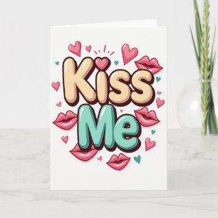 Einfache Küss-mich-Liebe-Karte Karte