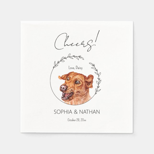 Einfache Labrador Retriever Dog Wedding Cocktail Serviette (Vorderseite)