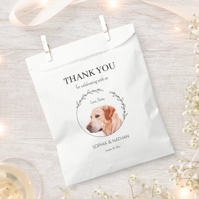 Einfache Labrador Retriever Dog Wedding Vielen Dan Geschenktütchen (Ausgeschnitten)
