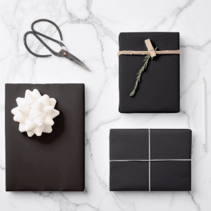 Einfache Lakritz-Nacht-Rosine-Schwarztöne 3 Töne Geschenkpapier Set