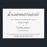 Einfache, Lässige vertagte Hochzeitsankündigung Einladung<br><div class="desc">Hier ist eine einfache Karte, um Ihre Gäste zu benachrichtigen, wenn es notwendig wird, um Ihre Hochzeit ändern. Verwenden Sie die Vorlagenfelder, um Ihre persönlichen Daten hinzuzufügen und dieses einzigartige, moderne Design zu Ihrem eigenen zu machen. Der weiße Hintergrund kann in eine beliebige Farbe geändert werden. Alle Schriftart und Farben...</div>