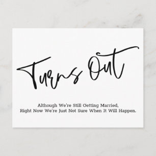 Einfache Lässige vertagte Hochzeitsankündigung Postkarte