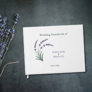 Einfache Lavendel-Hochzeit Gästebuch