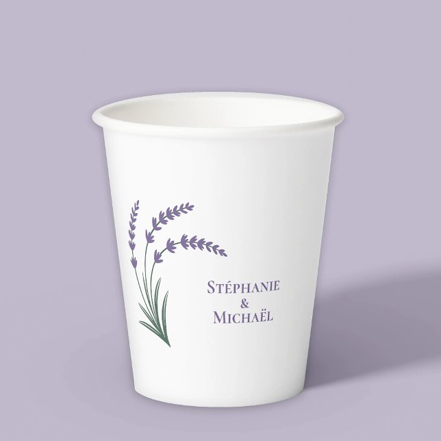 Einfache Lavendel-Hochzeit Pappbecher (Simple Lavender Wedding Paper Cups)