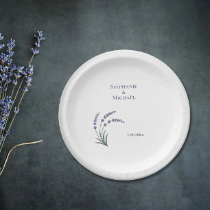 Einfache Lavendel-Hochzeit Pappteller