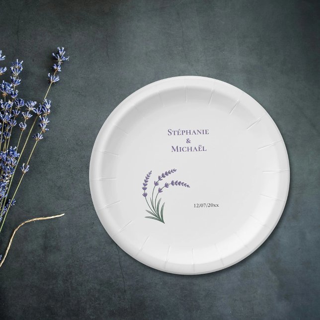 Einfache Lavendel-Hochzeit Pappteller (Simple Lavender Wedding Paper Plates)