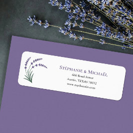 Einfache Lavendel-Hochzeit-Rücksende-Adressetikett
