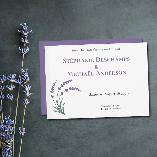Einfache Lavendel-Hochzeit Save The Date Einladung (Simple Lavender Wedding Save The Date Invitation)