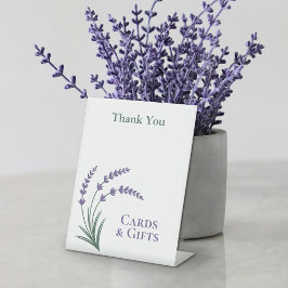 Einfache Lavendel-Hochzeitsgeschenke & Karten Sockelschild