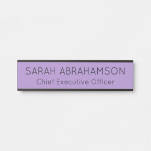 Einfache Lavendel Lila Name Plate - Türsignatur Türschild