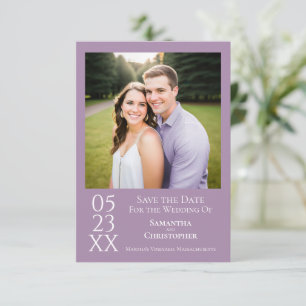 Einfache Lavendel-Moderne-Minimalistische-Hochzeit Save The Date