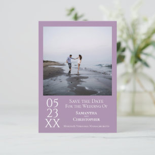 Einfache Lavendel Modernes Minimalistisches Foto H Save The Date