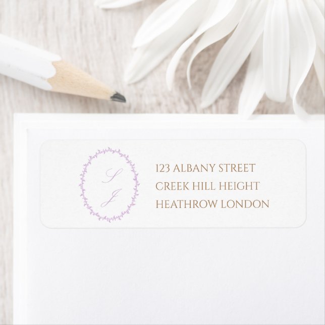 Einfache Lavendel-Wappen-Monogramm-Hochzeit (Insitu)