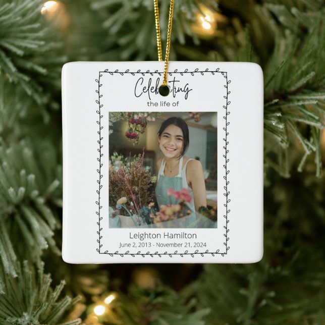 Einfache Leaf-Beerdigung - Lebensfeier Keramikornament (Baum)