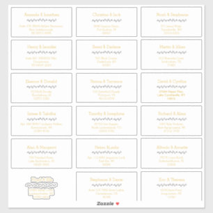 Einfache Leaf Gold Wedding Guest Address Labels