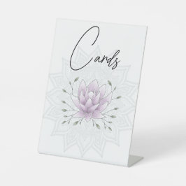 Einfache Leaf & Pink Lotus mit Mandala Wedding Car Sockelschild