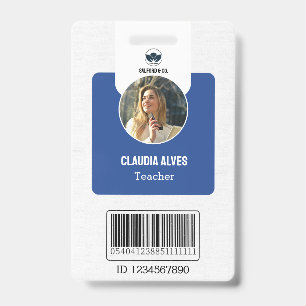Einfache Lehrer-ID-Karte Blaue Collage-Schul-ID Ausweis