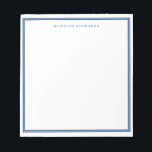 Einfache leichte Navy Blue Border Personalisiert Notizblock<br><div class="desc">Personalisierter Notepad</div>