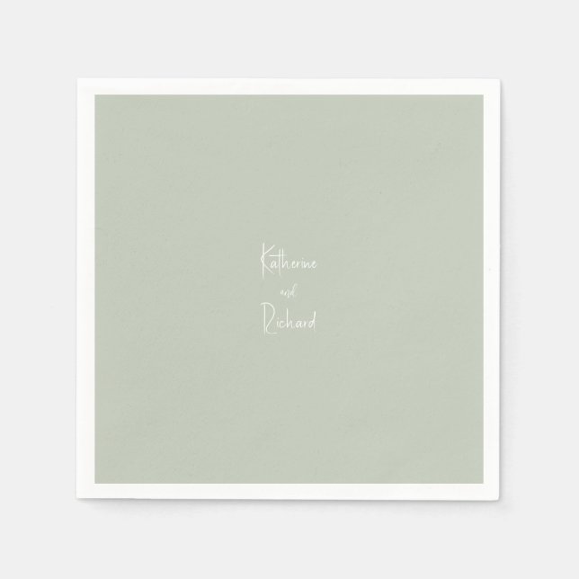 Einfache leichte Seite Custom Wedding Cocktail Nap Serviette (Vorderseite)