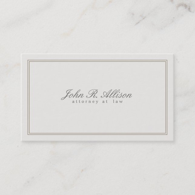 Einfache leichte Taupe Anwältin an der Grenze Visitenkarte (Vorderseite)