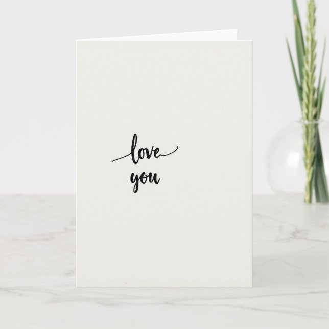 Einfache Lieb-dich-Script-Karte Karte (Vorderseite)