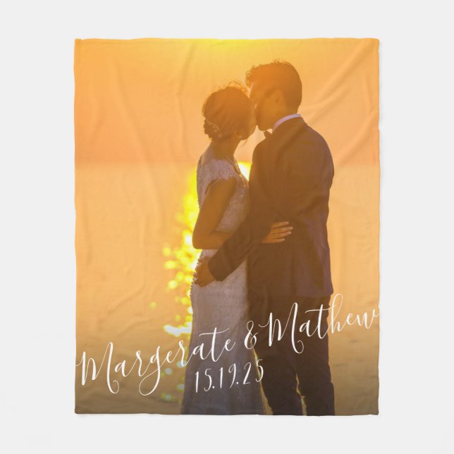 Einfache Liebe bearbeitbare Farbe Personalisierte  Fleecedecke (Vorderseite)